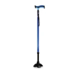 Avanti Plus - T Shape Aluminum Stick | Lightweight Walking Stick | Adjustable Height |Wide Base for Balance (Blue)
