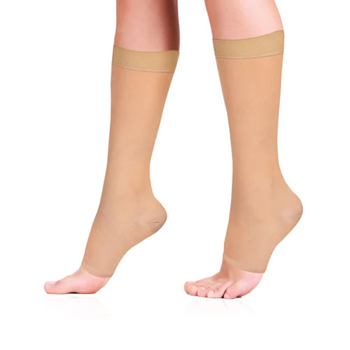 Medical-Compression-Stocking Medical Compression Stocking - Class 2 Knee Length | Mild Support | Improves Blood Circulation | Swollen | Tired | Aching Legs (Beige) - Image 1