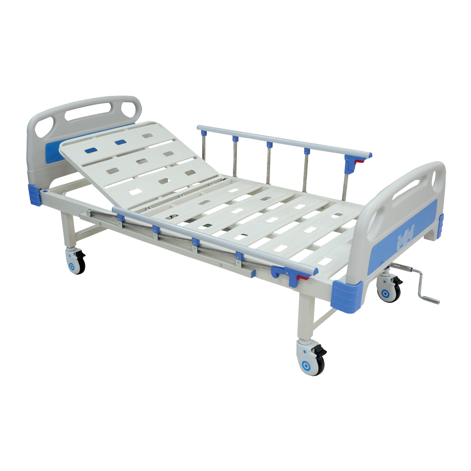 kw-462-1 Back Rest Cot (Imported Castors, Boards and Railings) - Image 1