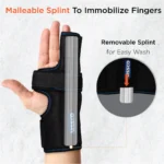 Boxer's Support Brace | Detachable Splints | For Finger Fracture, Trigger finger | Left / Right hand (Black) - Image 7
