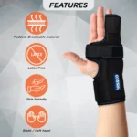 Boxer's Support Brace | Detachable Splints | For Finger Fracture, Trigger finger | Left / Right hand (Black) - Image 4