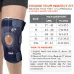 Functional Knee Support | Provides moderate support & stability to the Knee | Color - Black (Single Piece) - Image 3