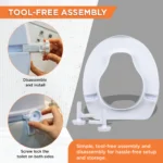Comfort Commode Elevated Seat (2 / 4 / 6 Inch Height) Without Lid | Portable, Lightweight Commode Raiser (White) - Image 5