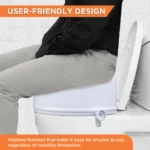 Comfort Commode Elevated Seat (2 / 4 / 6 Inch Height) Without Lid | Portable, Lightweight Commode Raiser (White) - Image 2