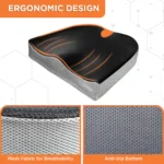 Orthopaedic Coccyx Cushion Seat | For Lower Back & Tailbone Pain Reliever | Useful on a Car Seat / Office Chair (Grey) - Image 7